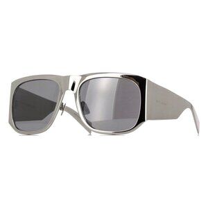 A0792Z New SAINT LAURENT Silver Square SL 636 002 Sunglasses Women